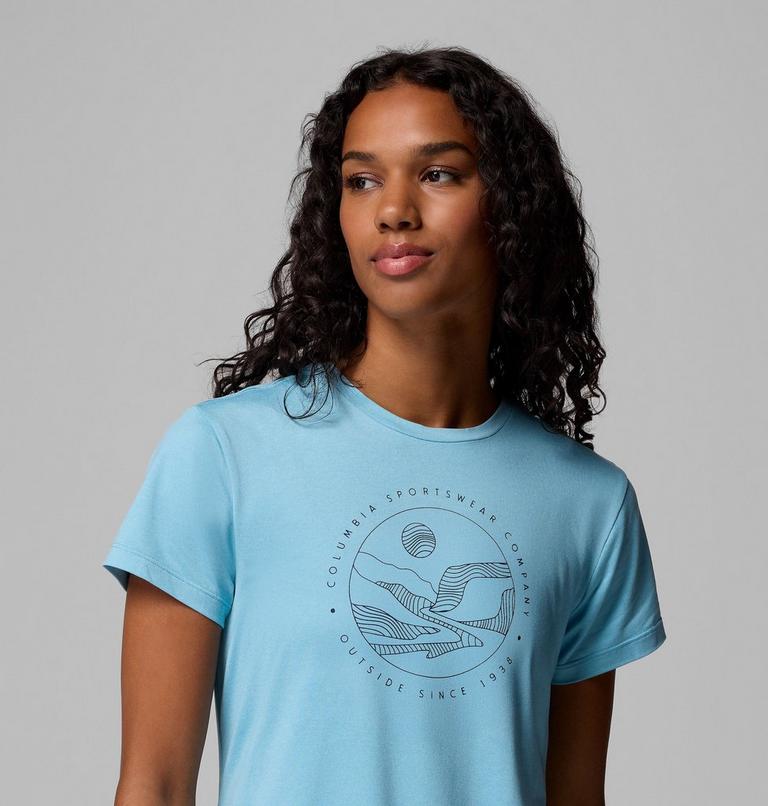 Sloan Ridge Graphic SS Tee, Color: Vintage Blue, Linear Landscape, image 5
