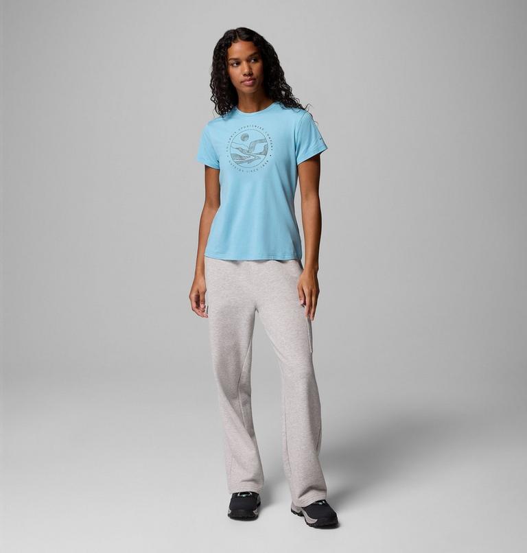 Sloan Ridge Graphic SS Tee, Color: Vintage Blue, Linear Landscape, image 2