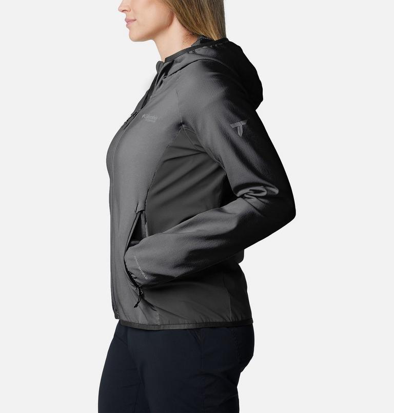 Women's Spectre Ridge Hooded Technical Fleece, Color: Black, image 3