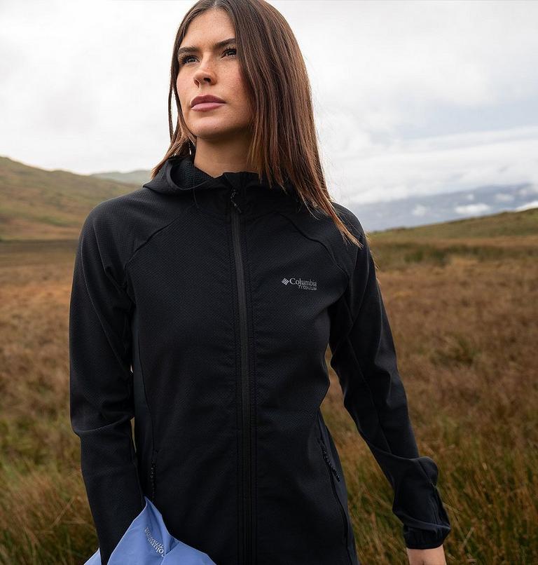 Women's Spectre Ridge Hooded Technical Fleece, Color: Black, image 9