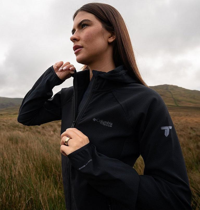 Women's Spectre Ridge Hooded Technical Fleece, Color: Black, image 10