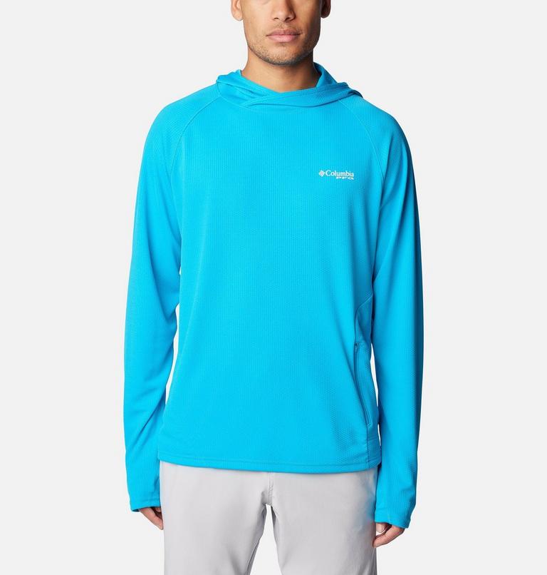 Sudadera técnica con capucha PFG Solar Stream Elite para hombre, Color: Ocean Blue, image 1
