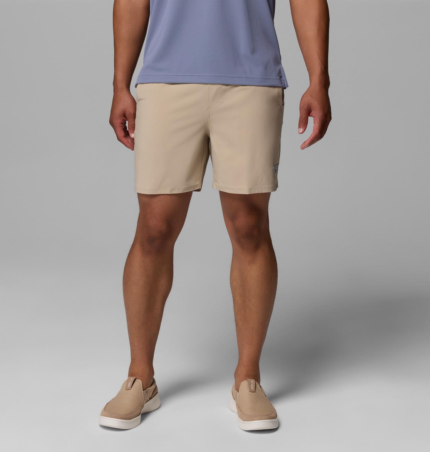 Мужские шорты Columbia PFG Terminal Roamer Stretch, цвет: Серо-бежевый — фото 1