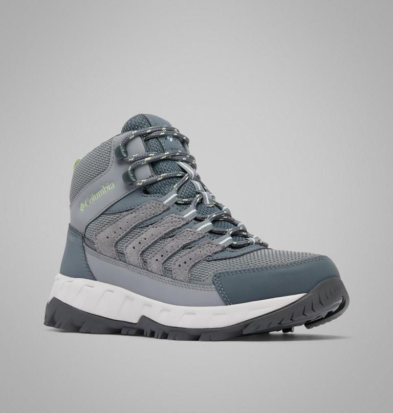 Women's Strata Trail Mid Waterproof Walking Shoe, Color: Ti Grey Steel, Sage Leaf, image 3