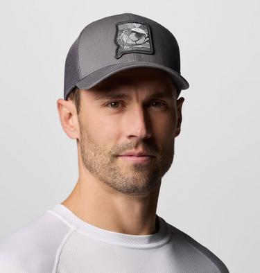 Unisex PFG Patch Mesh Cap, Color: City Grey, Sunset Fish, image 6