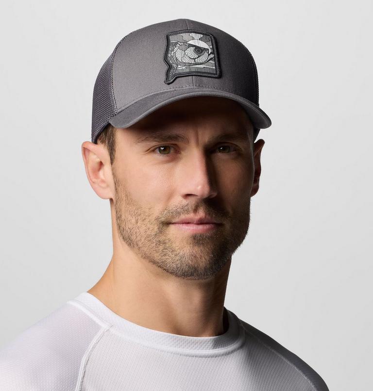 Gorra unisex de malla PFG Patch, Color: City Grey, Sunset Fish, image 3
