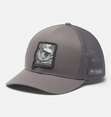 Unisex PFG Patch Mesh Cap, Color: City Grey, Sunset Fish, image 3