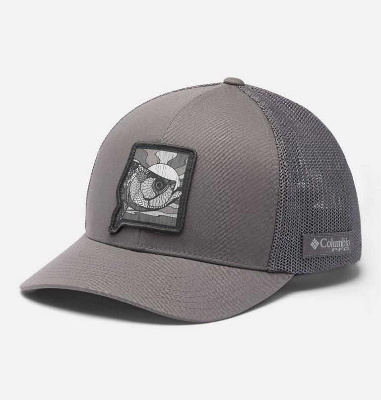 Gorra unisex de malla PFG Patch, Color: City Grey, Sunset Fish, image 1