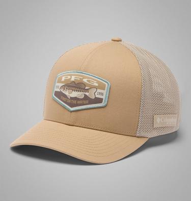 Unisex PFG Patch Mesh Cap, Color: Beach, Fossil, Big Badge Bass, image 9