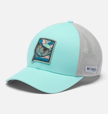 Unisex PFG Patch Mesh Cap, Color: Gulf Stream, Cool Grey, Sunset Fish, image 1