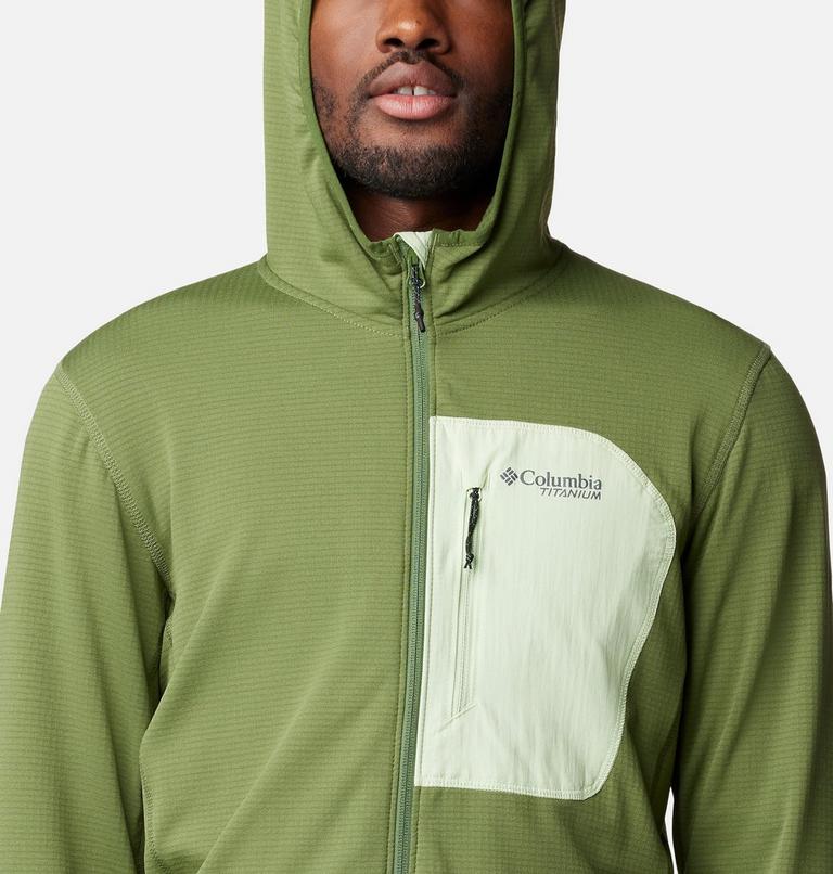 Triple Canyon Grid Fleece Hooded FZ, Color: Canteen, Sage Leaf, image 4