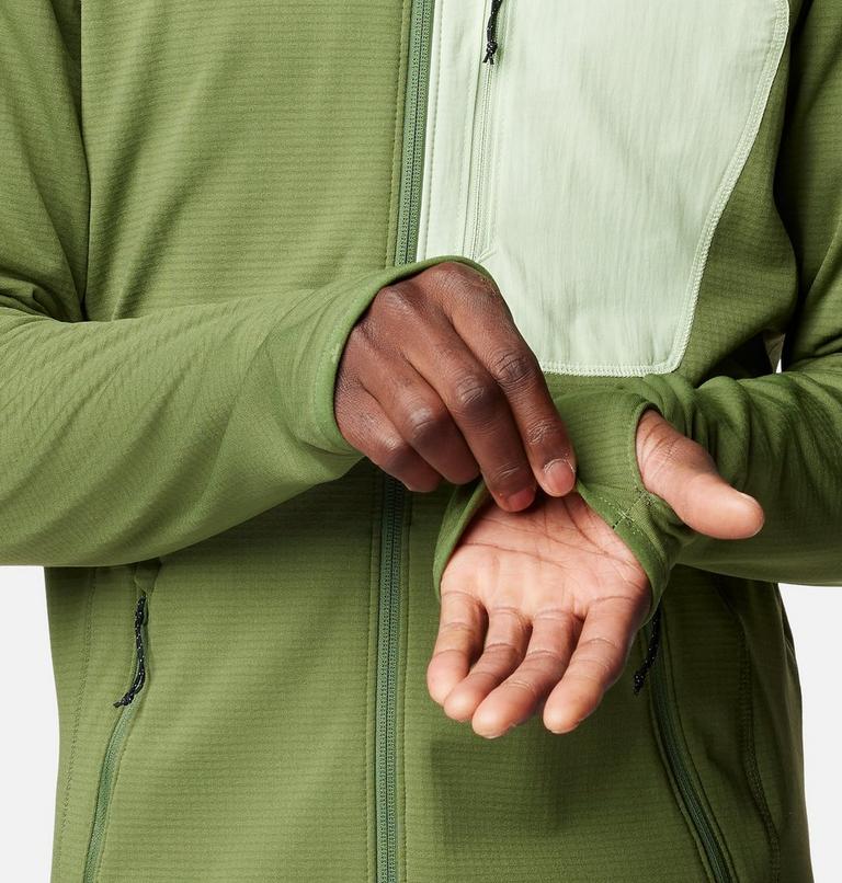 Triple Canyon Grid Fleece Hooded FZ, Color: Canteen, Sage Leaf, image 7