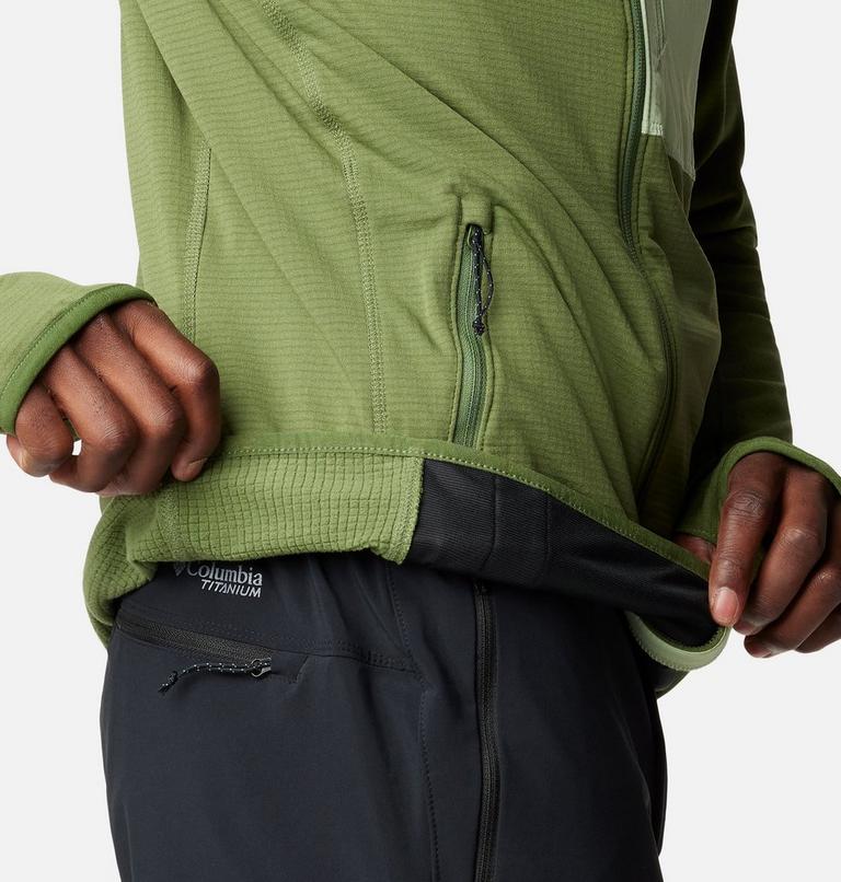Triple Canyon Grid Fleece Hooded FZ, Color: Canteen, Sage Leaf, image 8