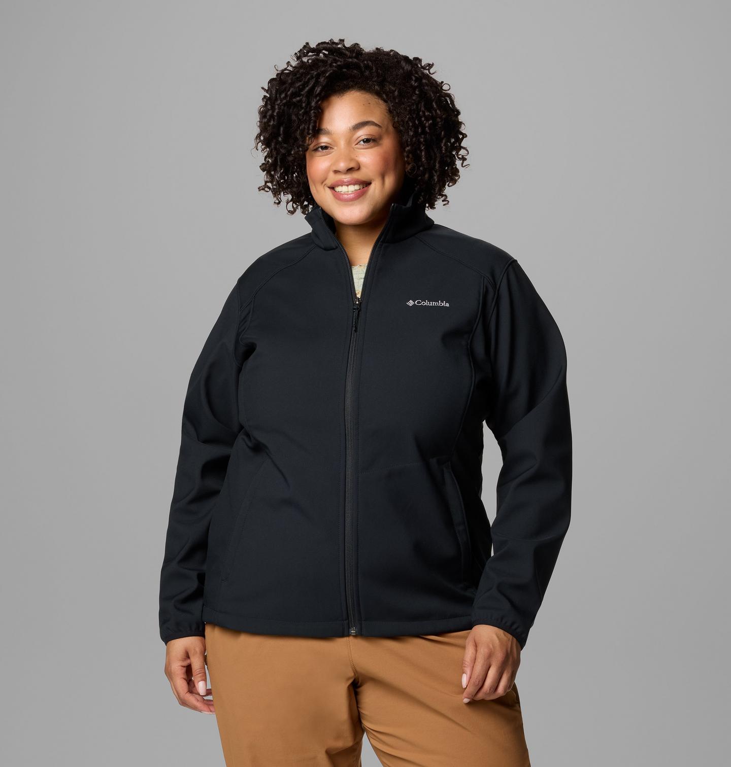 Женская куртка Columbia Kruser Ridge III Softshell Jacket - Plus Size, цвет: Чёрный — фото 1