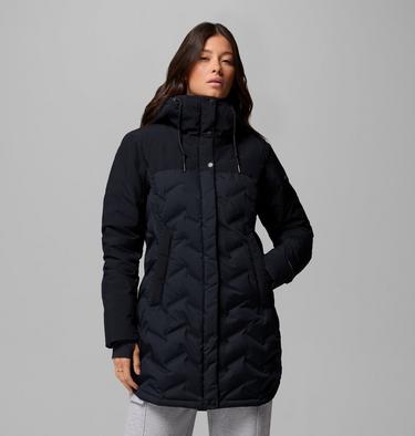 Chaqueta impermeable de plum&oacute;n y largo medio con capucha Mountain Croo III para mujer, Color: Black, image 1