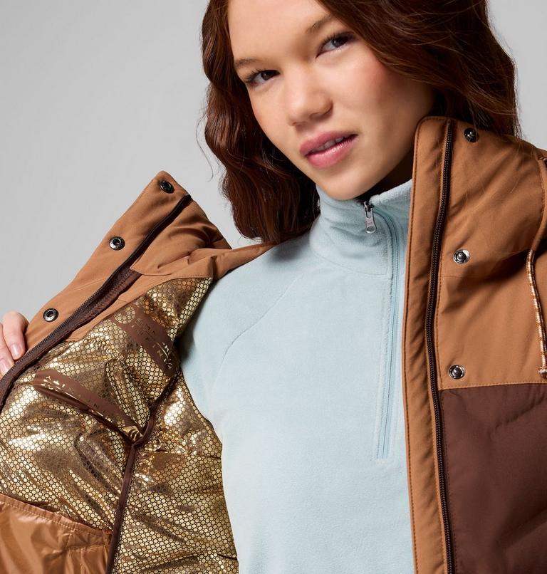 Women's Mountain Croo III Waterproof Hooded Mid Down Jacket, Color: Tobacco, Camel Brown, image 7