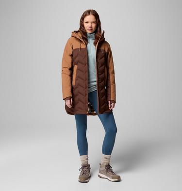 Women's Mountain Croo III Waterproof Hooded Mid Down Jacket, Color: Tobacco, Camel Brown, image 2