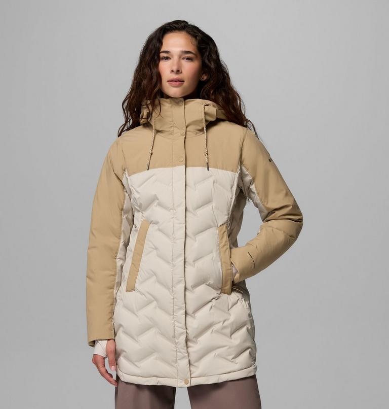 Women's Mountain Croo III Mid Down Jacket, Color: Dark Stone, Beach, image 1