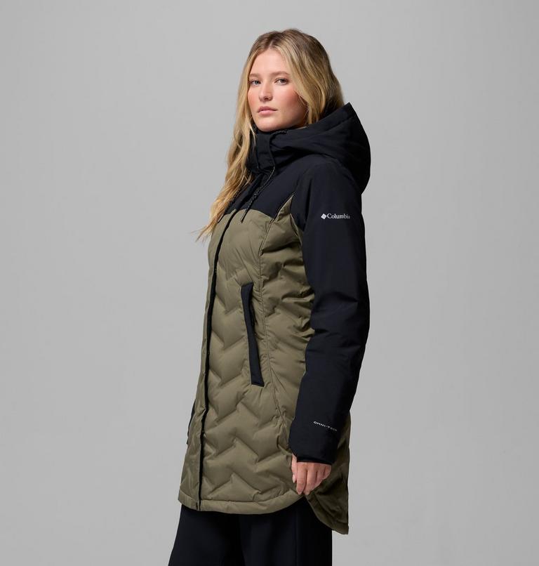 Veste en Duvet Imperm&eacute;able &agrave; Capuche Mountain Croo III Mid Femme, Color: Stone Green, Black, image 4