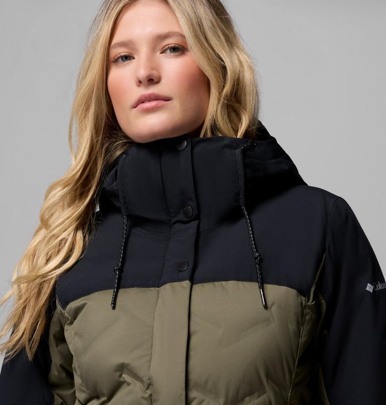Veste en Duvet Imperm&eacute;able &agrave; Capuche Mountain Croo III Mid Femme, Color: Stone Green, Black, image 7