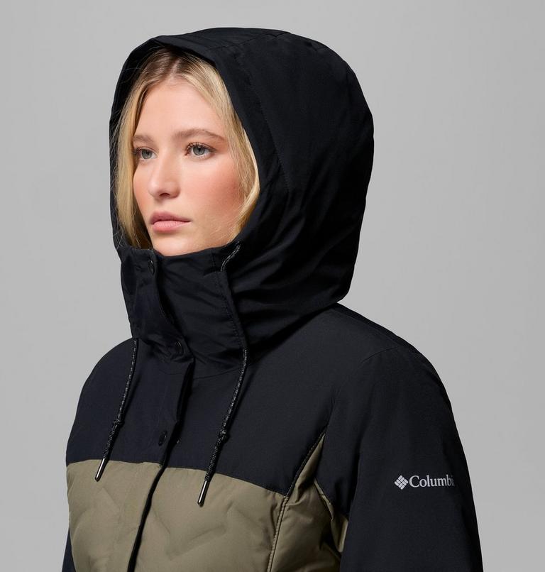 Veste en Duvet Imperm&eacute;able &agrave; Capuche Mountain Croo III Mid Femme, Color: Stone Green, Black, image 8