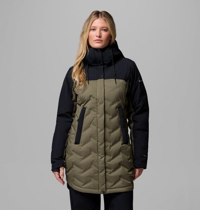 Veste en Duvet Imperm&eacute;able &agrave; Capuche Mountain Croo III Mid Femme, Color: Stone Green, Black, image 1