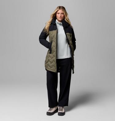 Veste en Duvet Imperm&eacute;able &agrave; Capuche Mountain Croo III Mid Femme, Color: Stone Green, Black, image 2