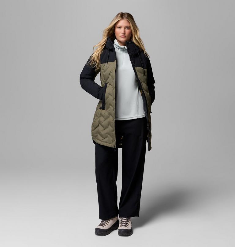 Veste en Duvet Imperm&eacute;able &agrave; Capuche Mountain Croo III Mid Femme, Color: Stone Green, Black, image 2