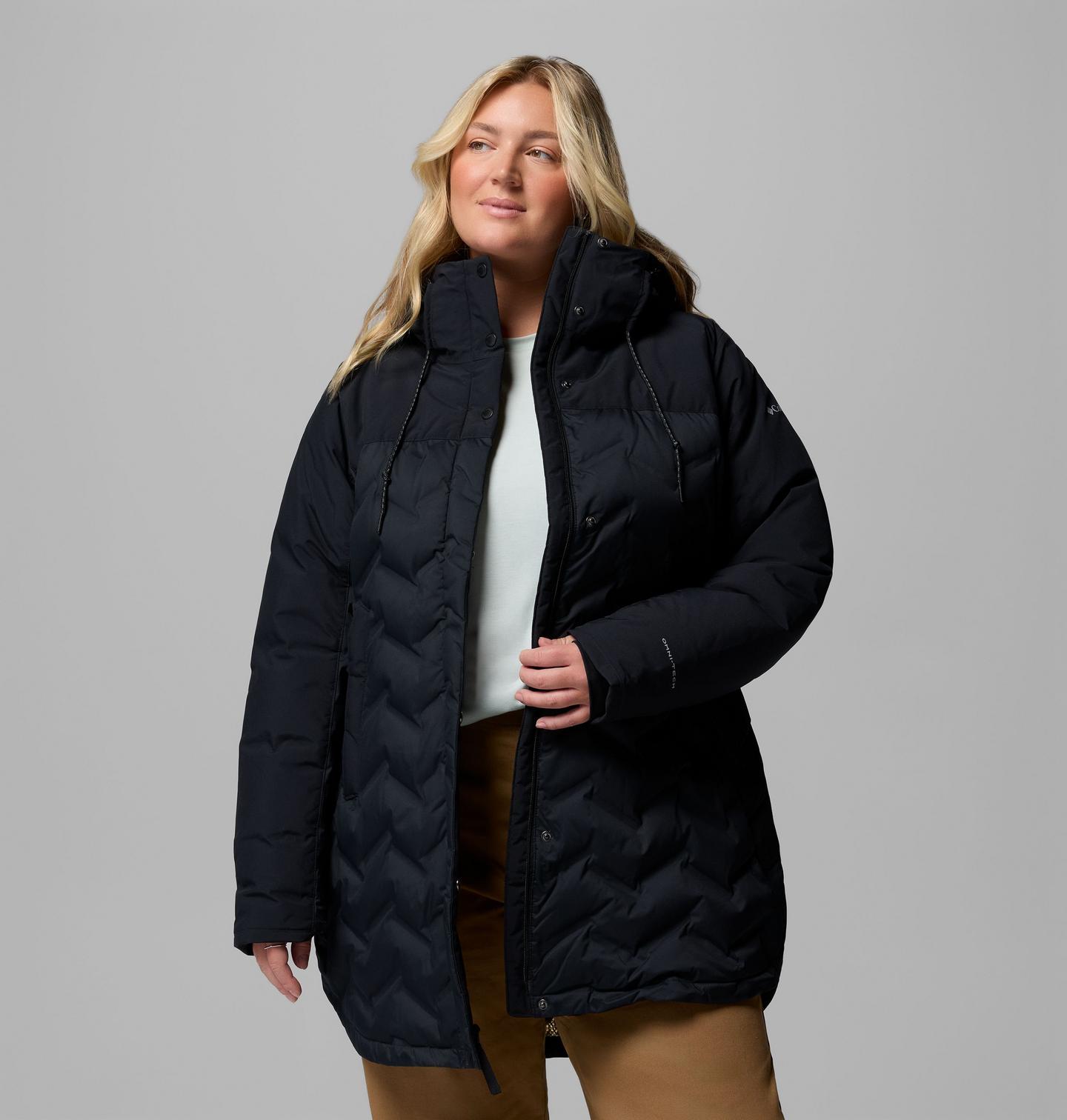 Женская куртка Columbia Mountain Croo III Mid Down Jacket - Plus Size, цвет: Чёрный — фото 4