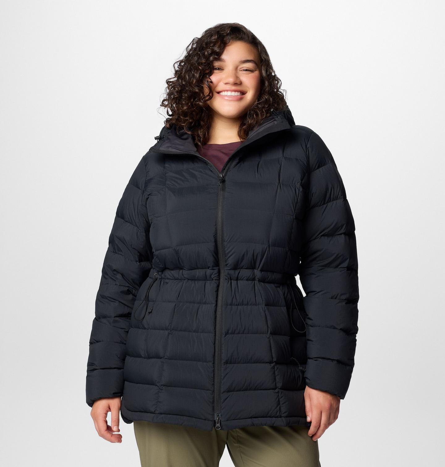 Женская куртка Columbia Ardenwood Mid Down Jacket - Plus, цвет: Чёрный — фото 1