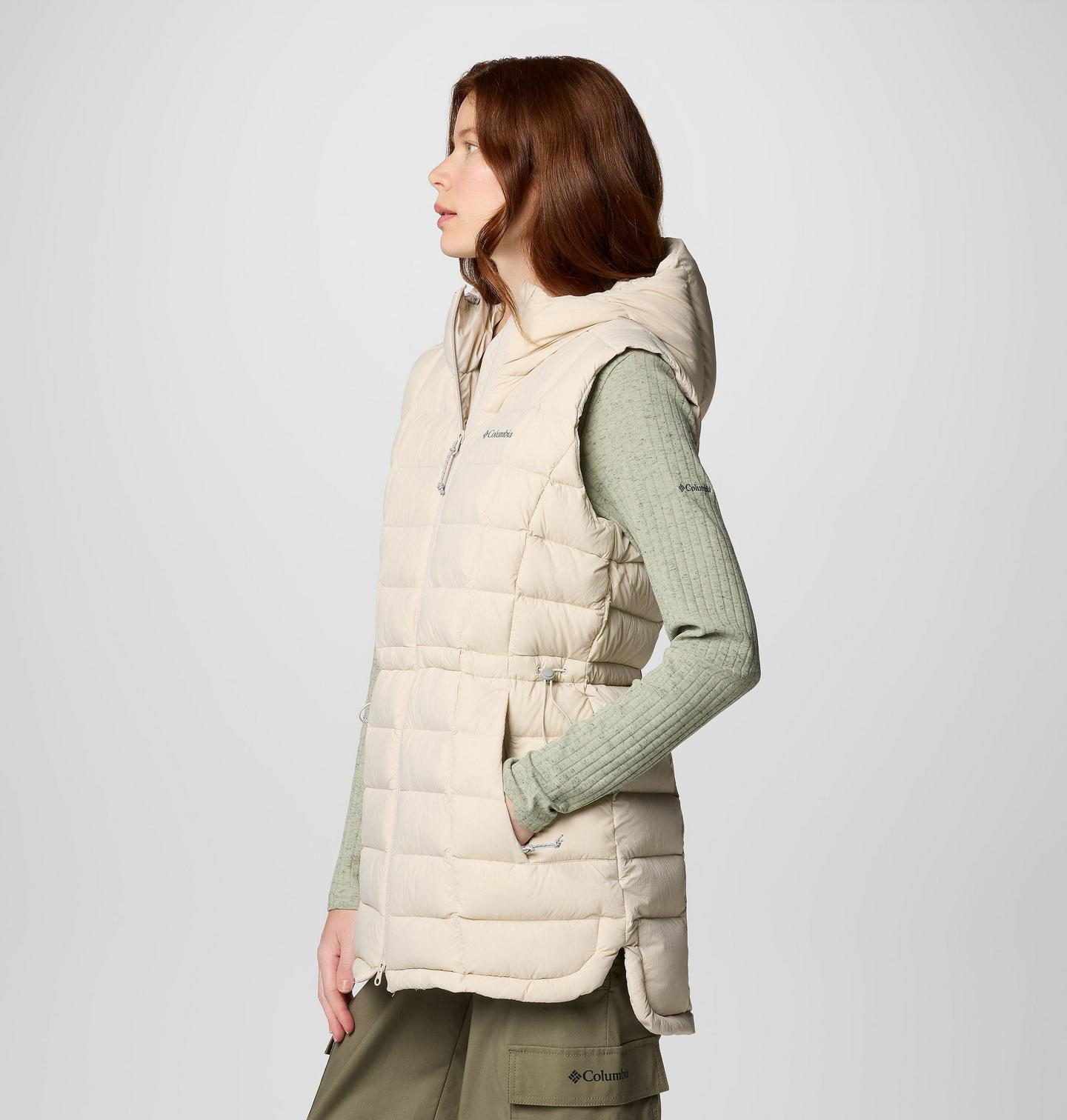 Женский жилет Columbia Ardenwood Mid hooded Down Vest, цвет: Серо-бежевый — фото 3