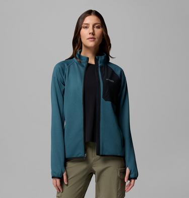 Chaqueta t&eacute;cnica de forro polar con dise&ntilde;o de cuadr&iacute;cula Triple Canyon para mujer, Color: Everblue, image 3
