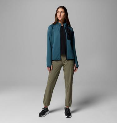 Chaqueta t&eacute;cnica de forro polar con dise&ntilde;o de cuadr&iacute;cula Triple Canyon para mujer, Color: Everblue, image 4