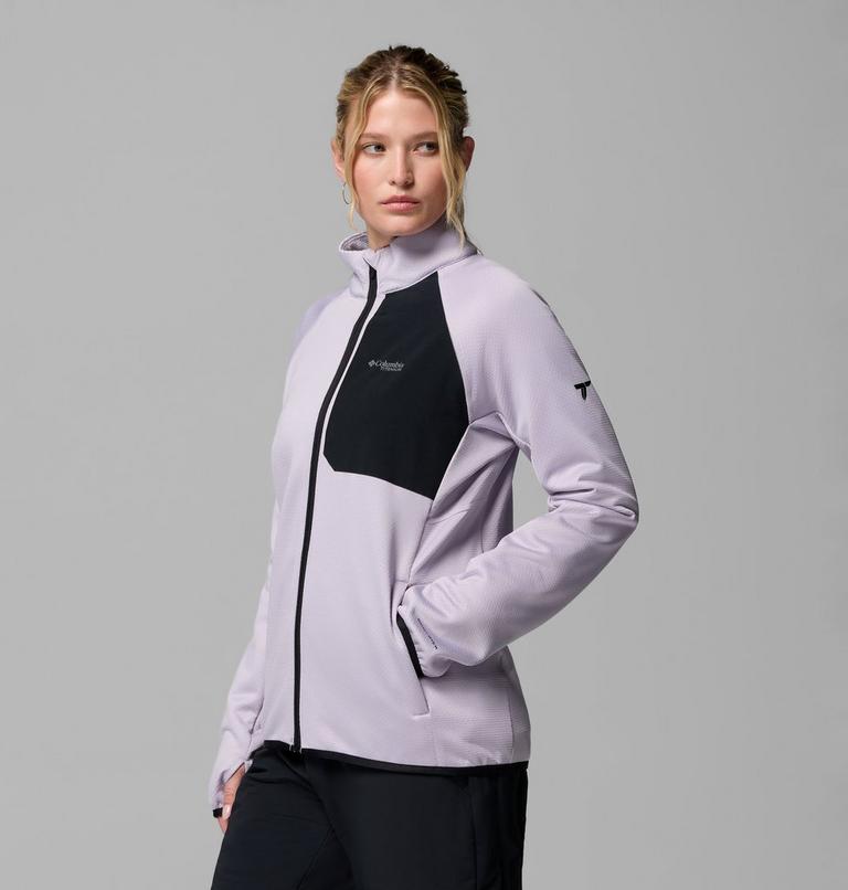 Triple Canyon Grid Fleece FZ, Color: Lavender Pearl, Black, image 4