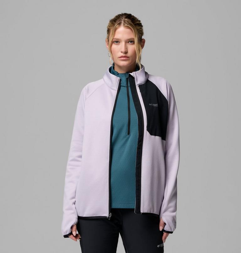 Triple Canyon Grid Fleece FZ, Color: Lavender Pearl, Black, image 5