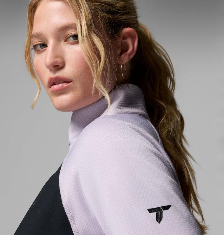 Triple Canyon Grid Fleece FZ, Color: Lavender Pearl, Black, image 6