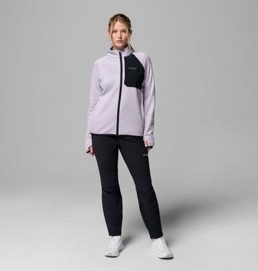 Chaqueta técnica de forro polar con diseño de cuadrícula Triple Canyon para mujer, Color: Lavender Pearl, Black, image 2