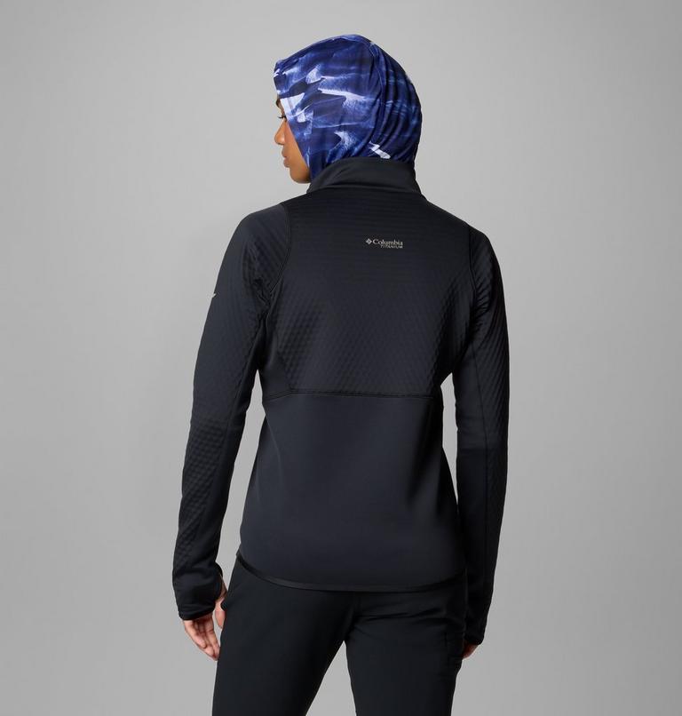 Women's Crystal Leaf Omni-Heat Helix Half Zip Fleece, Color: Black, image 2