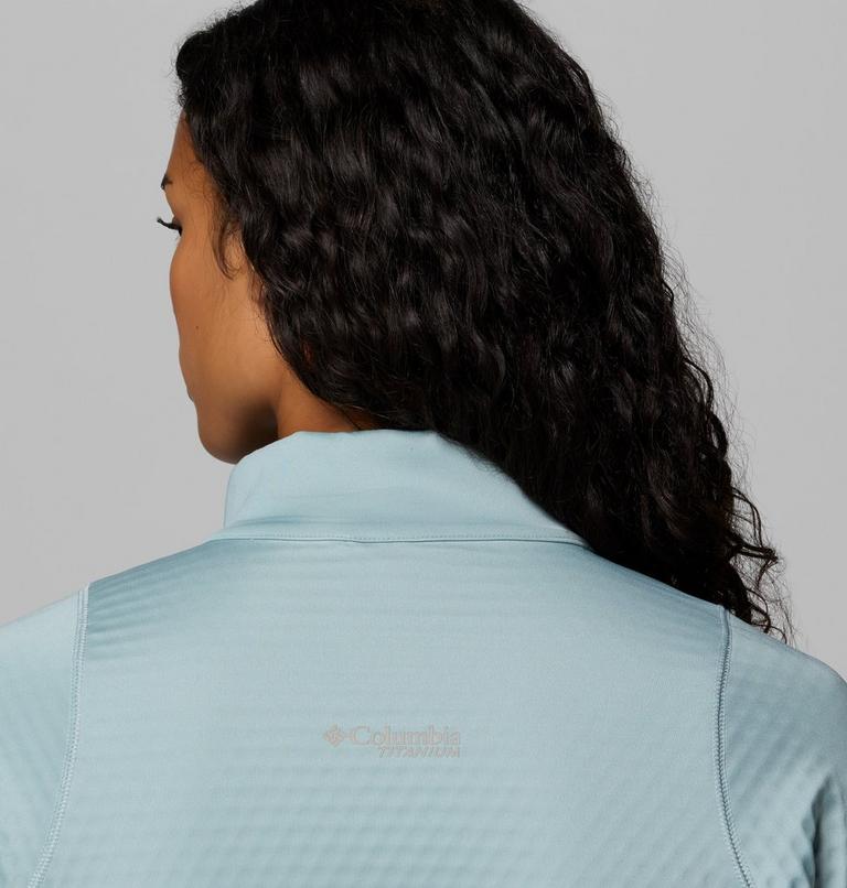 Women's Crystal Leaf Omni-Heat Helix Half Zip Fleece, Color: Crushed Blue, image 7