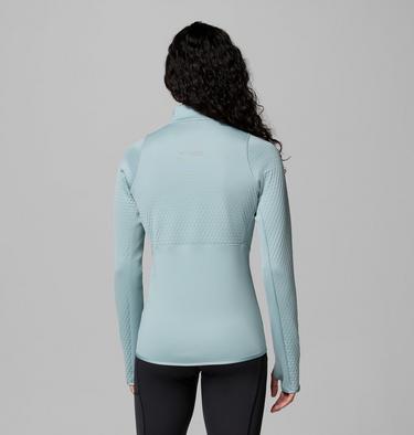 Polaire Demi-Zip Crystal Leaf Omni-Heat Helix Femme, Color: Crushed Blue, image 3