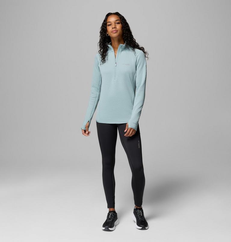 Women's Crystal Leaf Omni-Heat Helix Half Zip Fleece, Color: Crushed Blue, image 2
