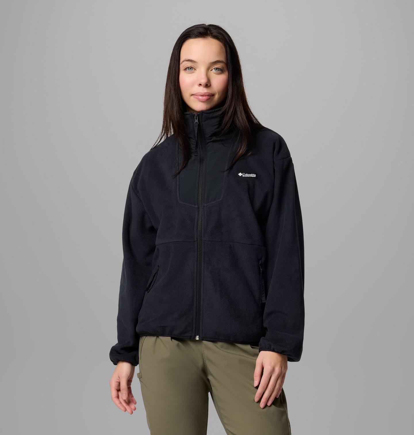 Женские куртки Columbia Sequoia Grove Full Zip Fleece, цвет: Чёрный — фото 1