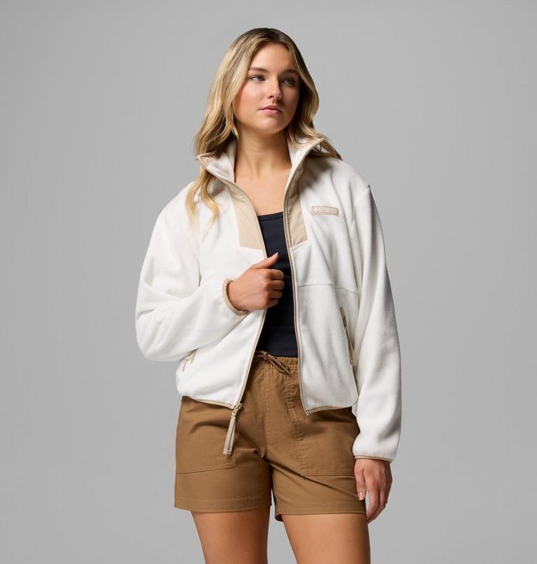 Women's Sequoia Grove Fleece Jacket, Color: Sea Salt, Ancient Fossil, image 5