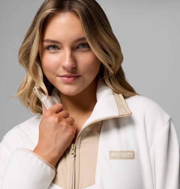 Women's Sequoia Grove Fleece Jacket, Color: Sea Salt, Ancient Fossil, image 6