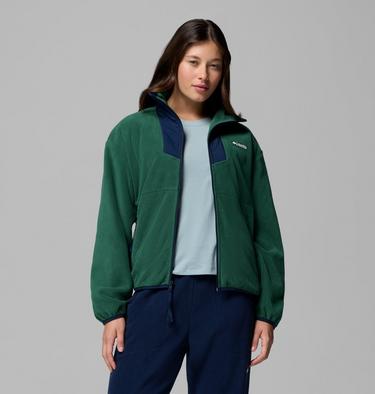 Women's Sequoia Grove Fleece Jacket, Color: Rain Forest, Collegiate Navy, image 7