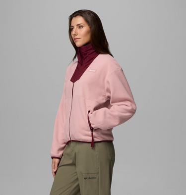 Women's Sequoia Grove Fleece Jacket, Color: Eraser Pink, Rich Wine, image 12