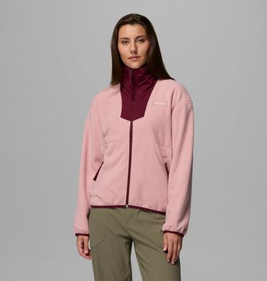 Women's Sequoia Grove Fleece Jacket, Color: Eraser Pink, Rich Wine, image 5
