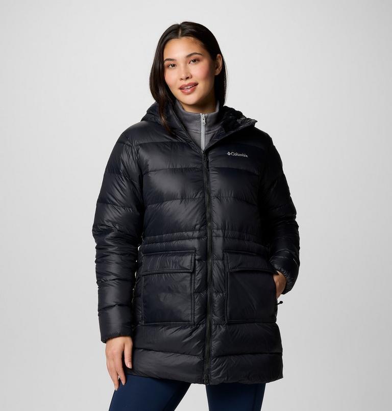 Chaqueta de plumón de largo medio con capucha Harmony Falls para mujer, Color: Black, image 1