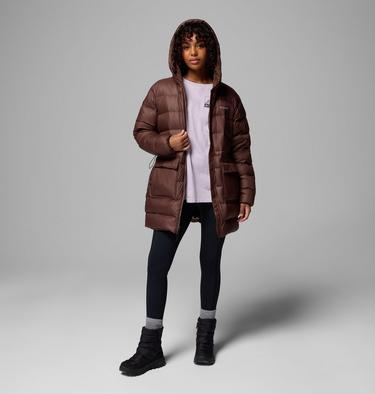 Women's Harmony Falls Hooded Mid Down Jacket, Color: Tobacco, image 4
