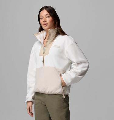 Women's Sequoia Grove Half Zip Fleece, Color: Sea Salt, Dark Stone, Ancient Fossil, image 8